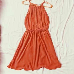 Francesca’s Collection Orange Chiffon Dress